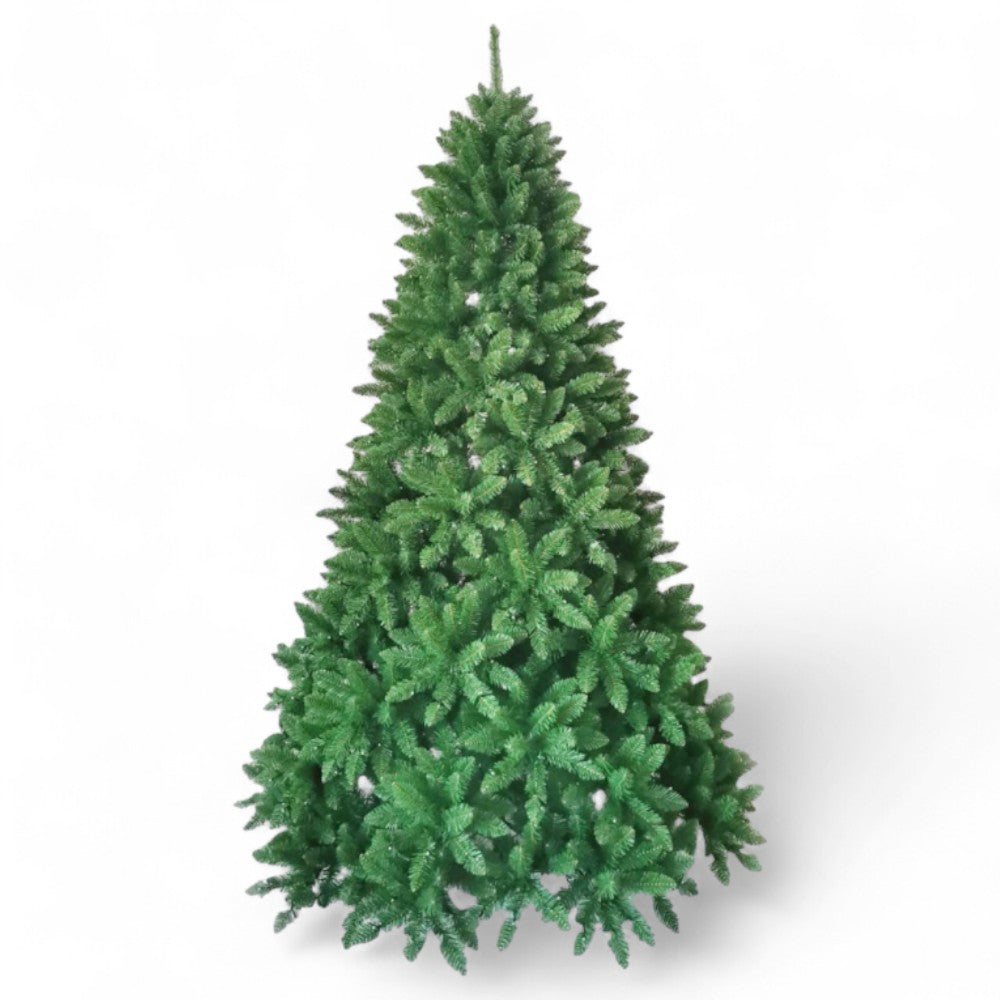 Albero di natale verde con rami in pvc e base in metallo Himala