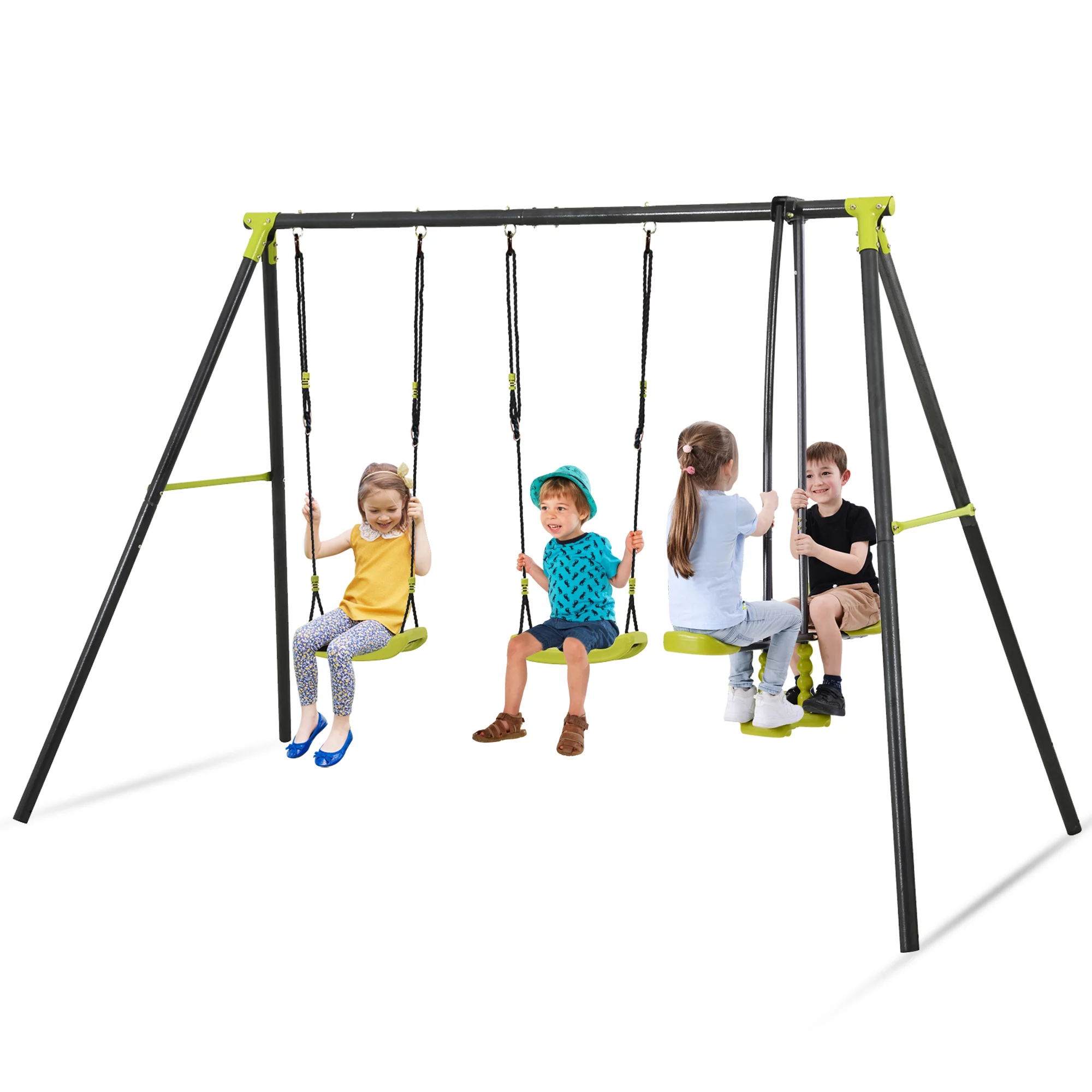 Balançoire en acier 4 places pour enfants du jardin Winnie Four