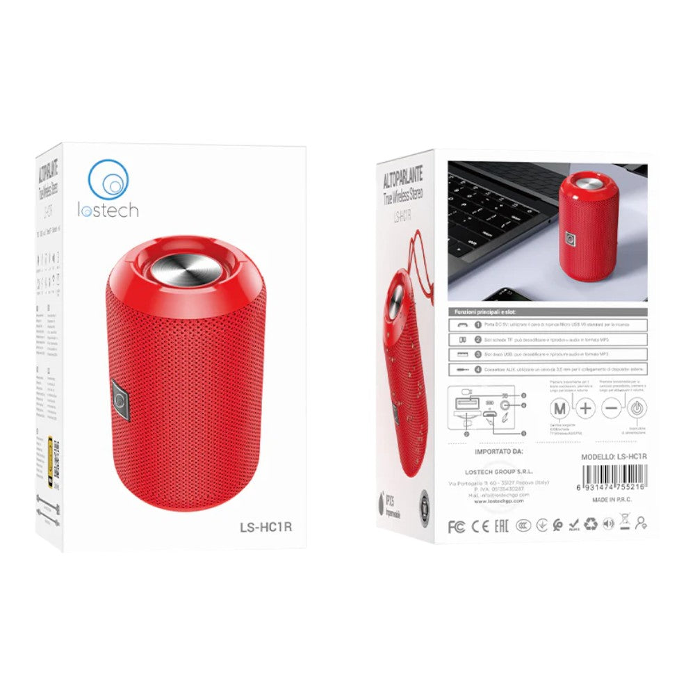 lotech 4w haut-parleur bluetooth col. rouge