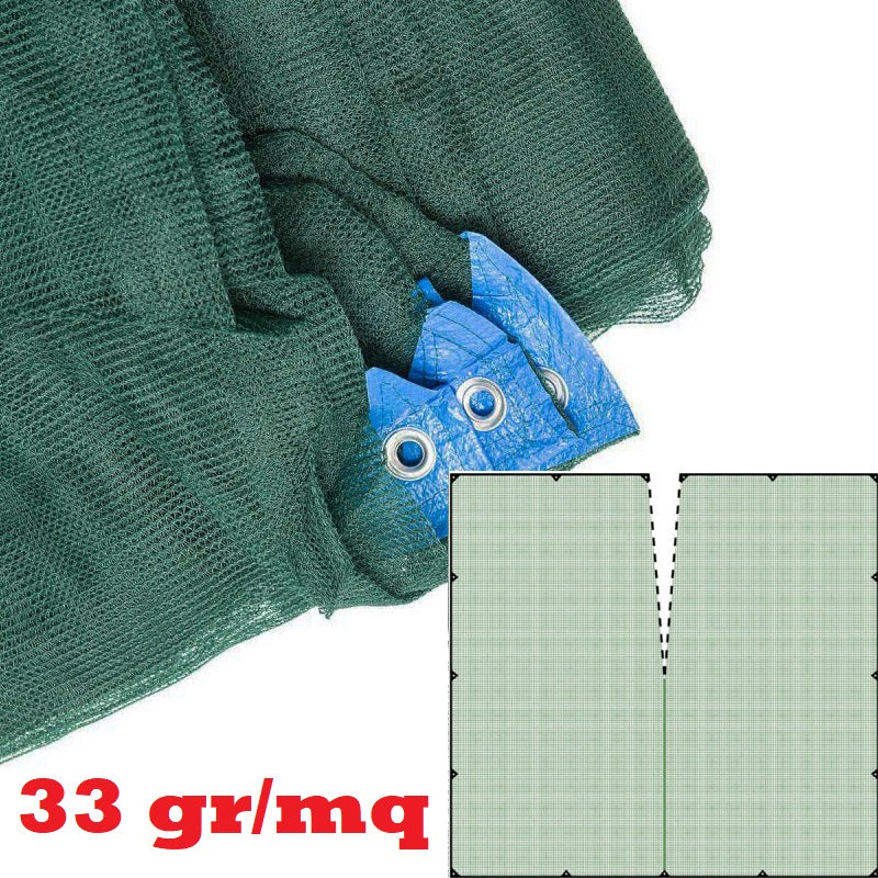 Filet olive renforcé et à œillets Feuille de tissu anti-épine 6x6 AVEC OUVERTURE vert 33 g/m2