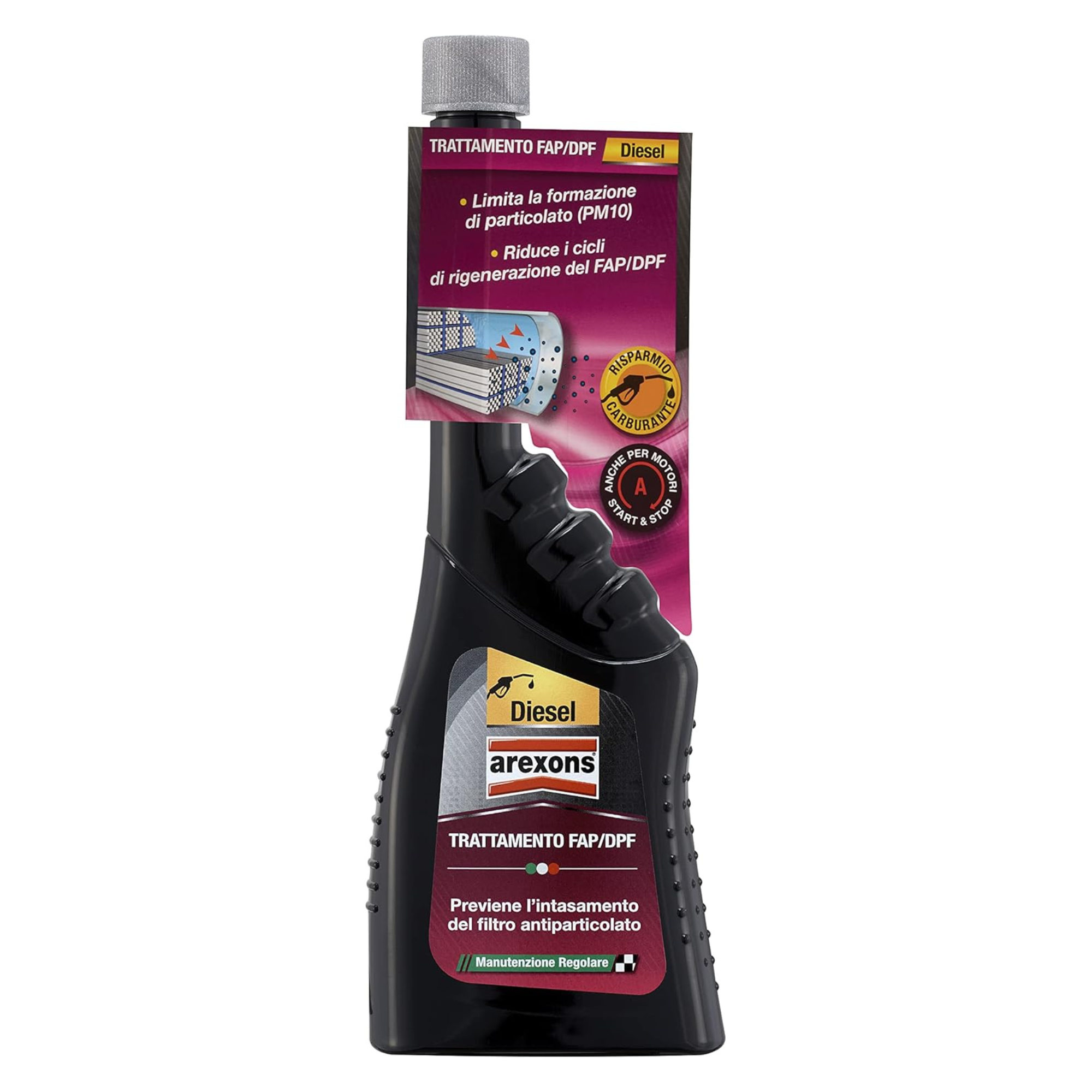 Additivo diesel per trattamento FAP DPF 250 ml riduce PM10 migliora combustione prolunga manutenzione pulizia filtro antiparticolato