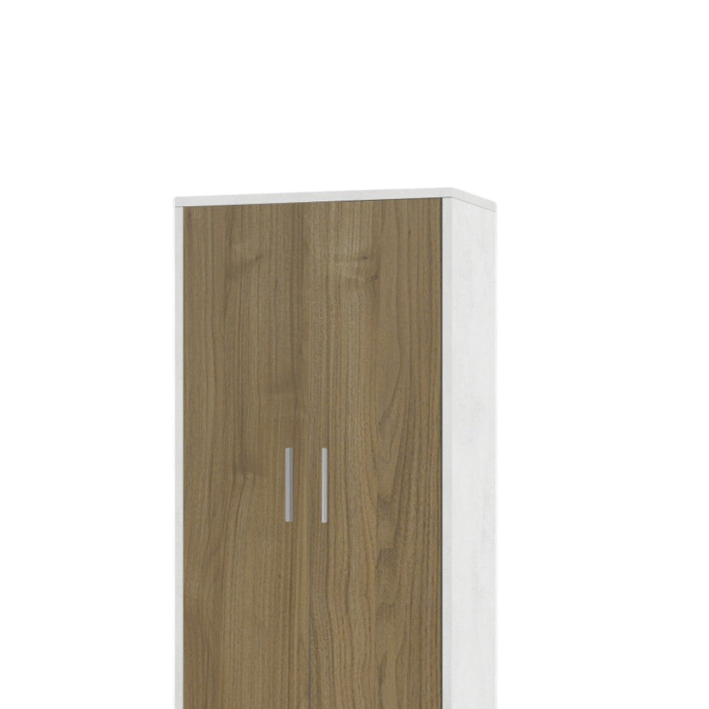 Adb359Osnsk Meuble 2Portes 2Cas H182 L71 Kit Oxyde Blanc Et Noyer Stelvio