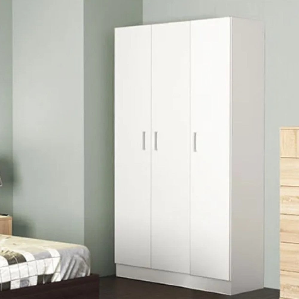 armoire 'ava' blanche à trois portes 120x45x185h cm