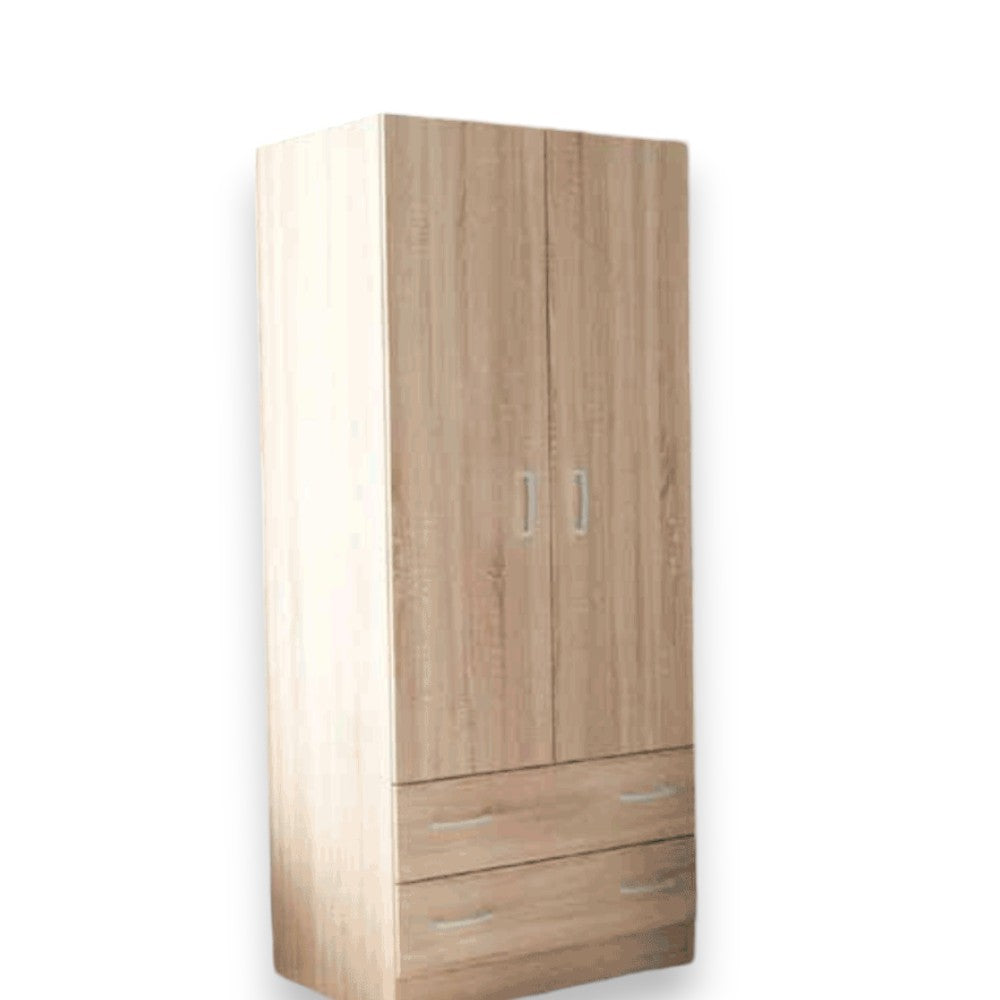 armoire avec deux portes et deux étagères 'wardrobe 4' chêne clair 80x52x190h cm
