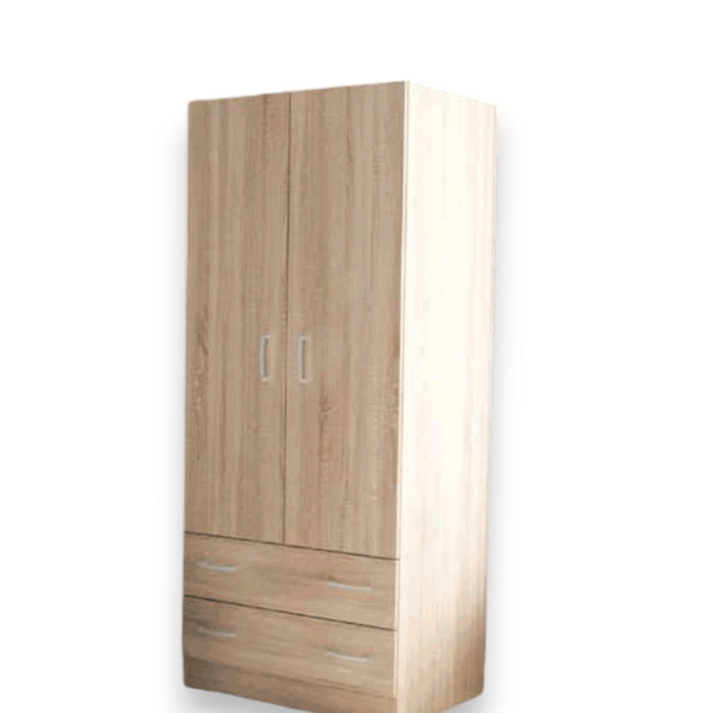 armoire avec deux portes et deux étagères 'wardrobe 4' chêne clair 80x52x190h cm
