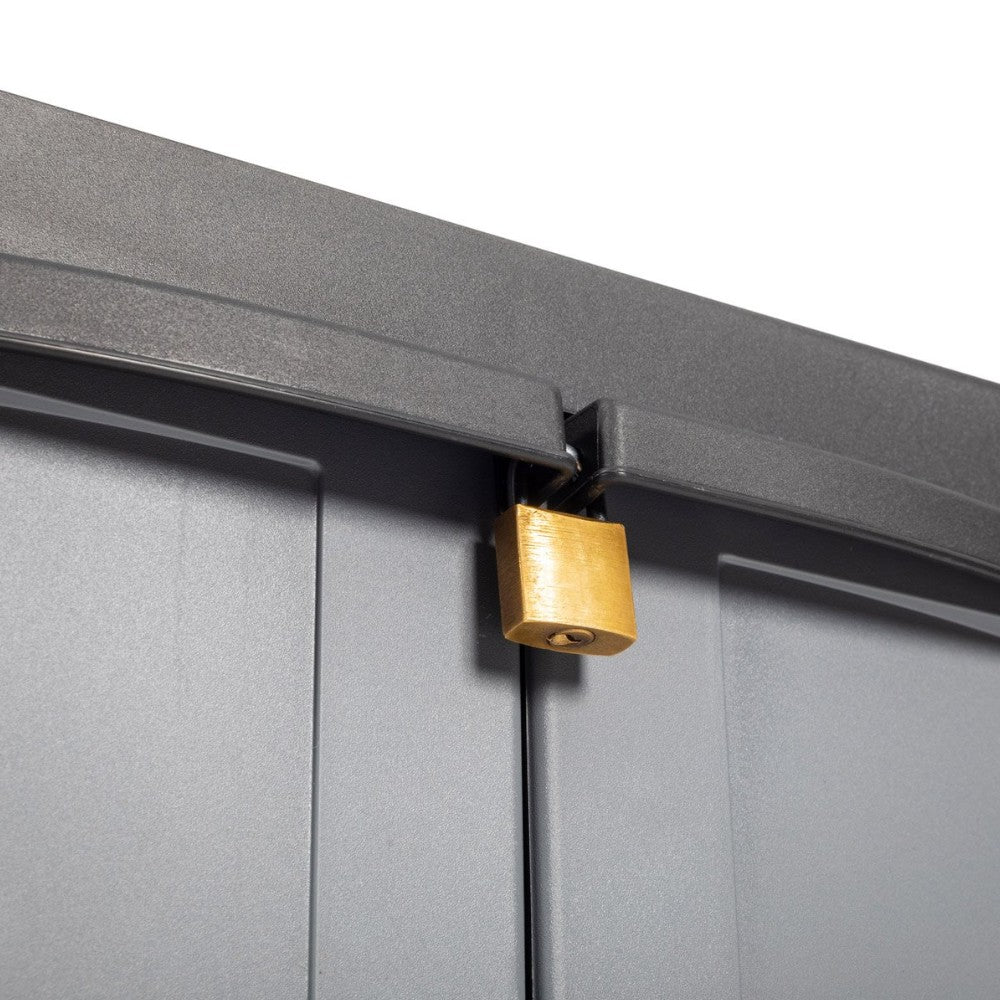 Armoire Basse Avec 2 Portes + 1 Etagère Noir/Gris Art.200Bk - cm.65x37x85h.