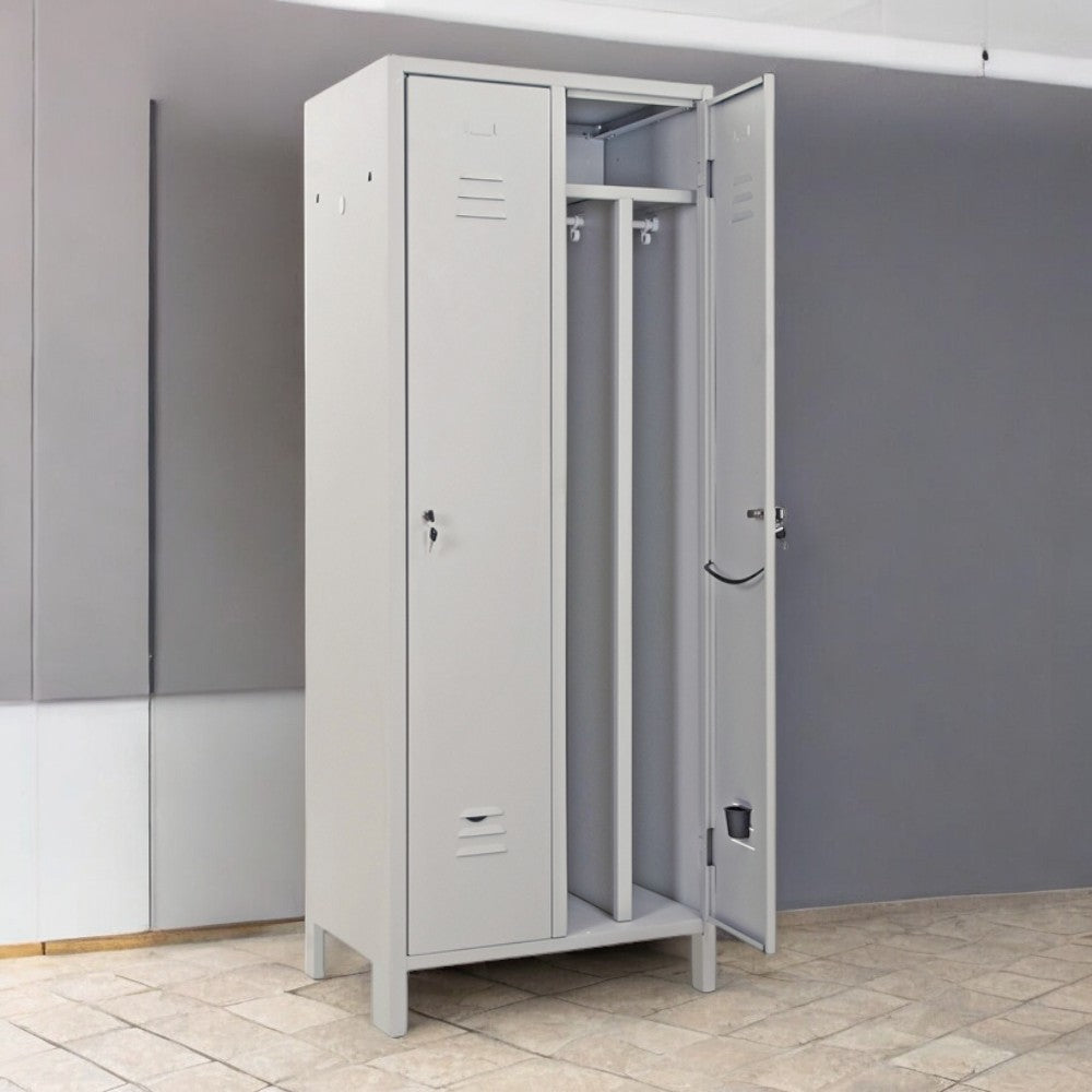 Armoire de vestiaire Slim Dirty/Clean avec deux portes assemblées - cm.68,5x50x180h