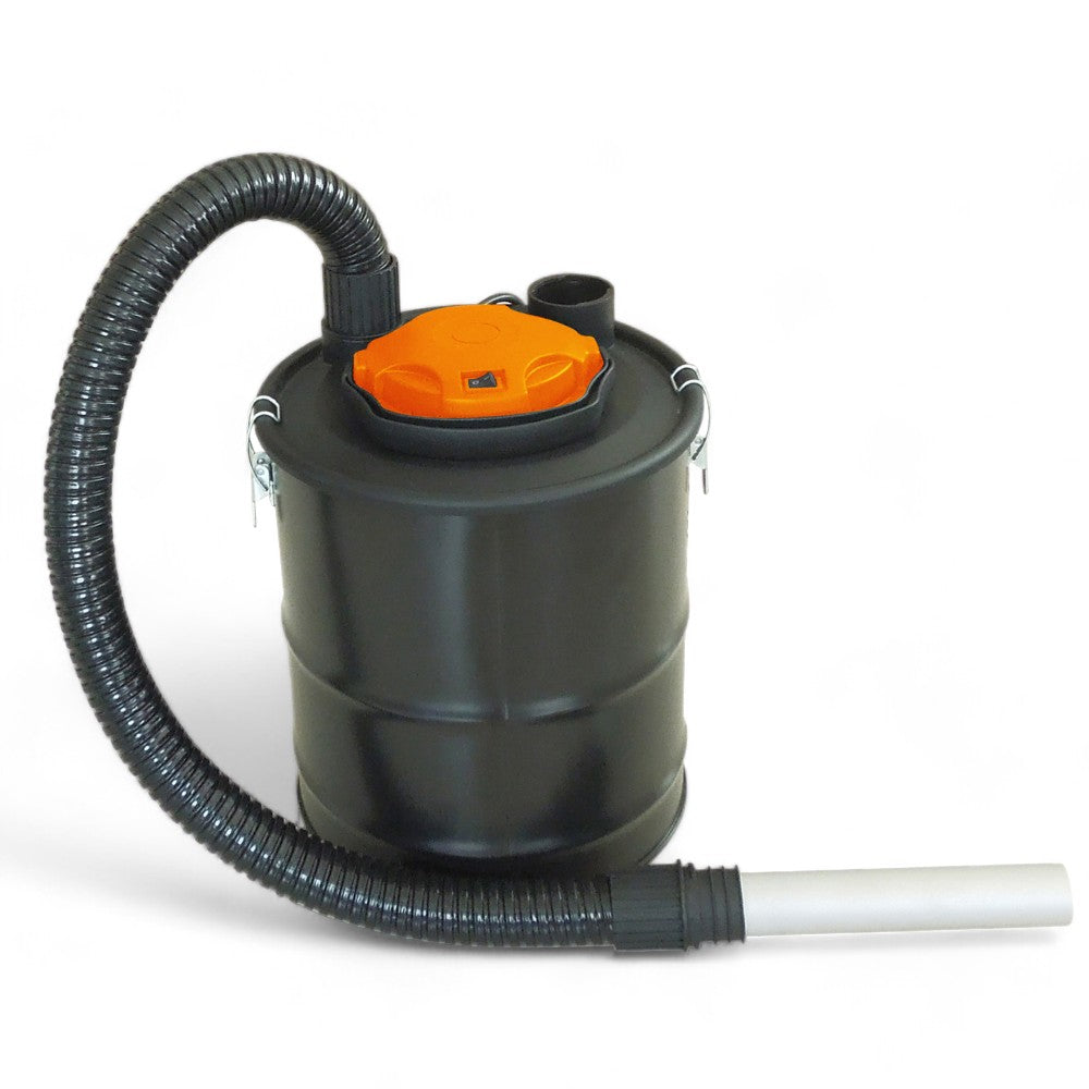 Aspirateur à cendres pour poêles, fours et barbecues à pellets, fût en acier de 15 litres