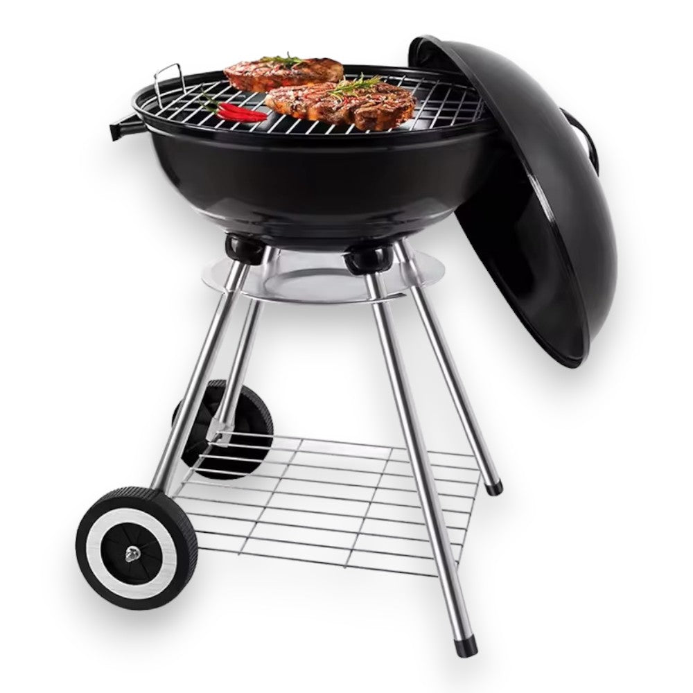 Barbecue à charbon d'extérieur Miami avec tôle d'acier 44x44xH71 cm