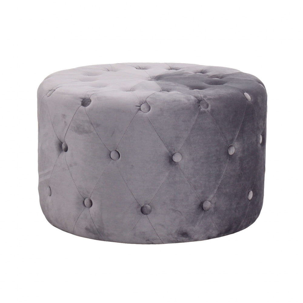 Pouf à assise ronde de 67 cm recouvert de velours Softy doux et coloré