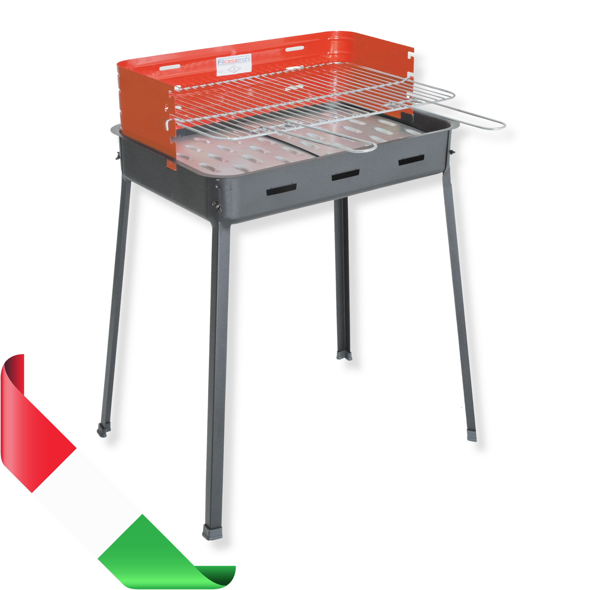 'grand' barbecue au charbon de bois 60x40,5x85h cm