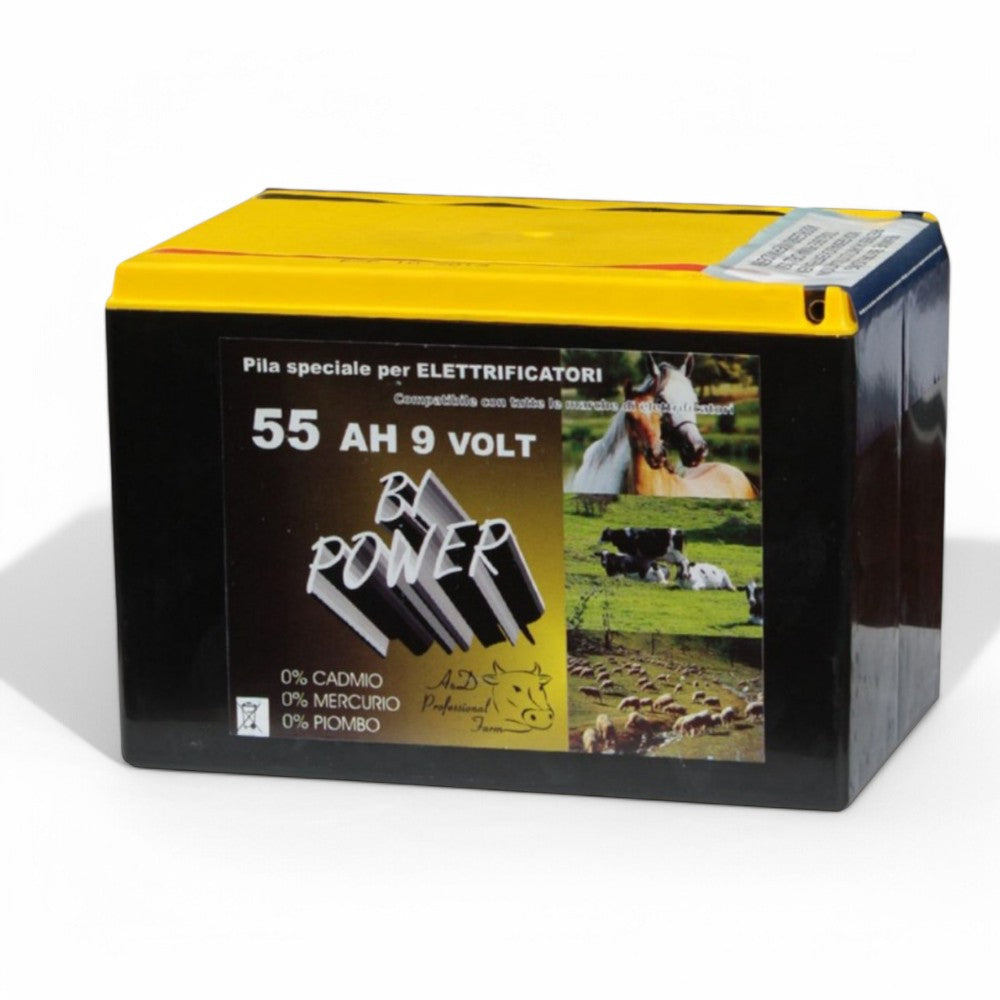 batterie sèche pour électrificateurs 9v - 55 ah - durée 5000 heures