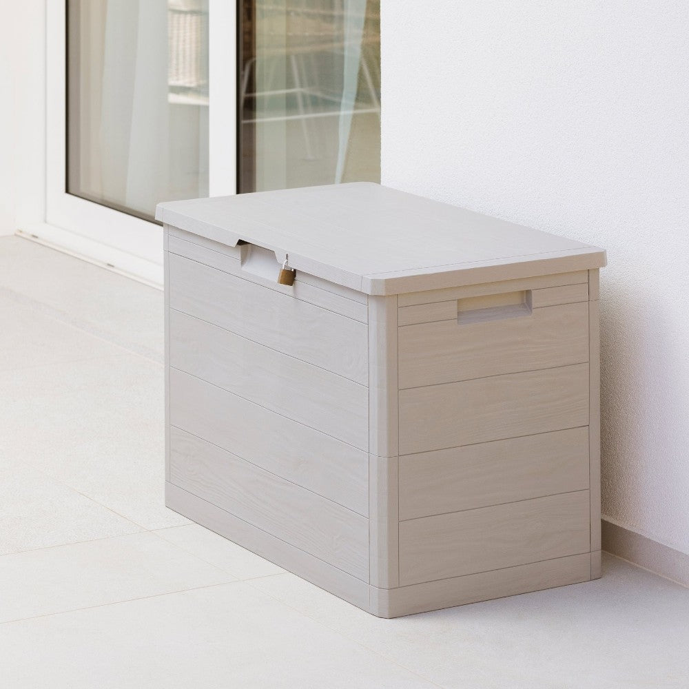 Malle polyvalente intérieur/extérieur en résine avec poignées et verrouillable 77x44xH53 cm Woody'S160