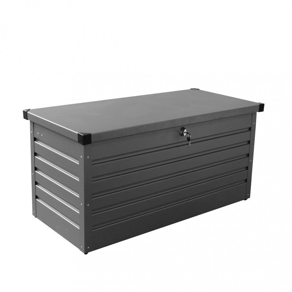 Coffre extérieur moderne en aluminium 130x60 cm avec serrure Steel Magic 