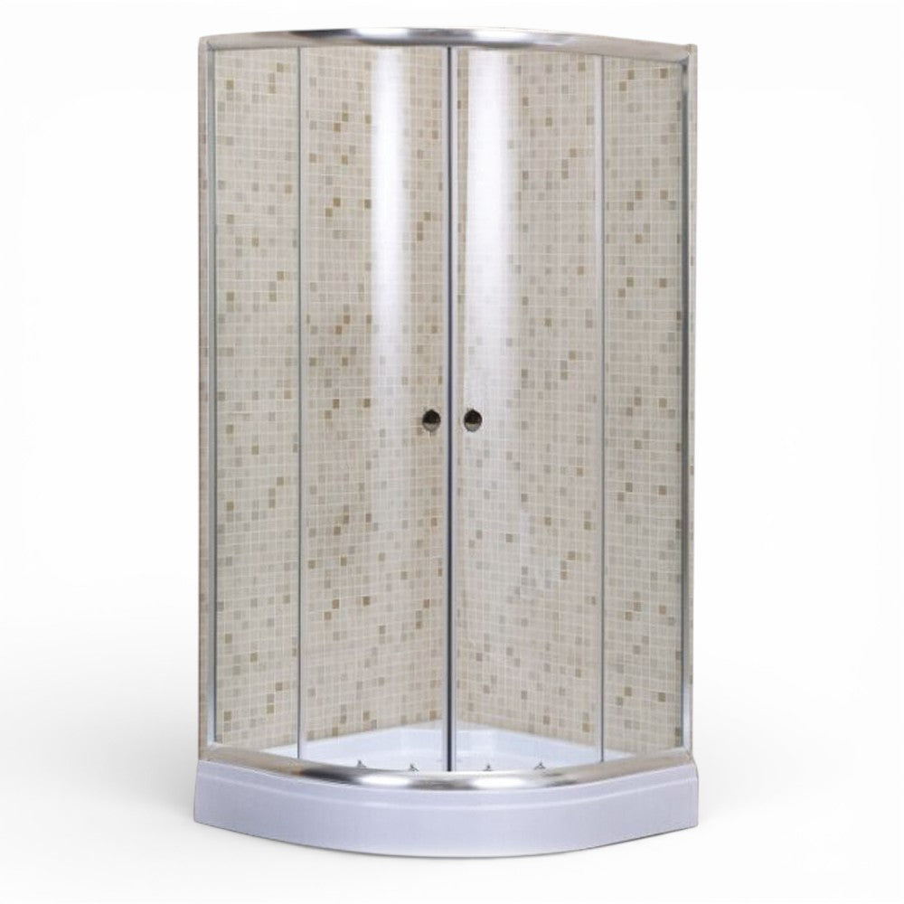 Box doccia semicircolare in vetro 5 mm con apertura scorrevole modello GIGLIO H190 cm