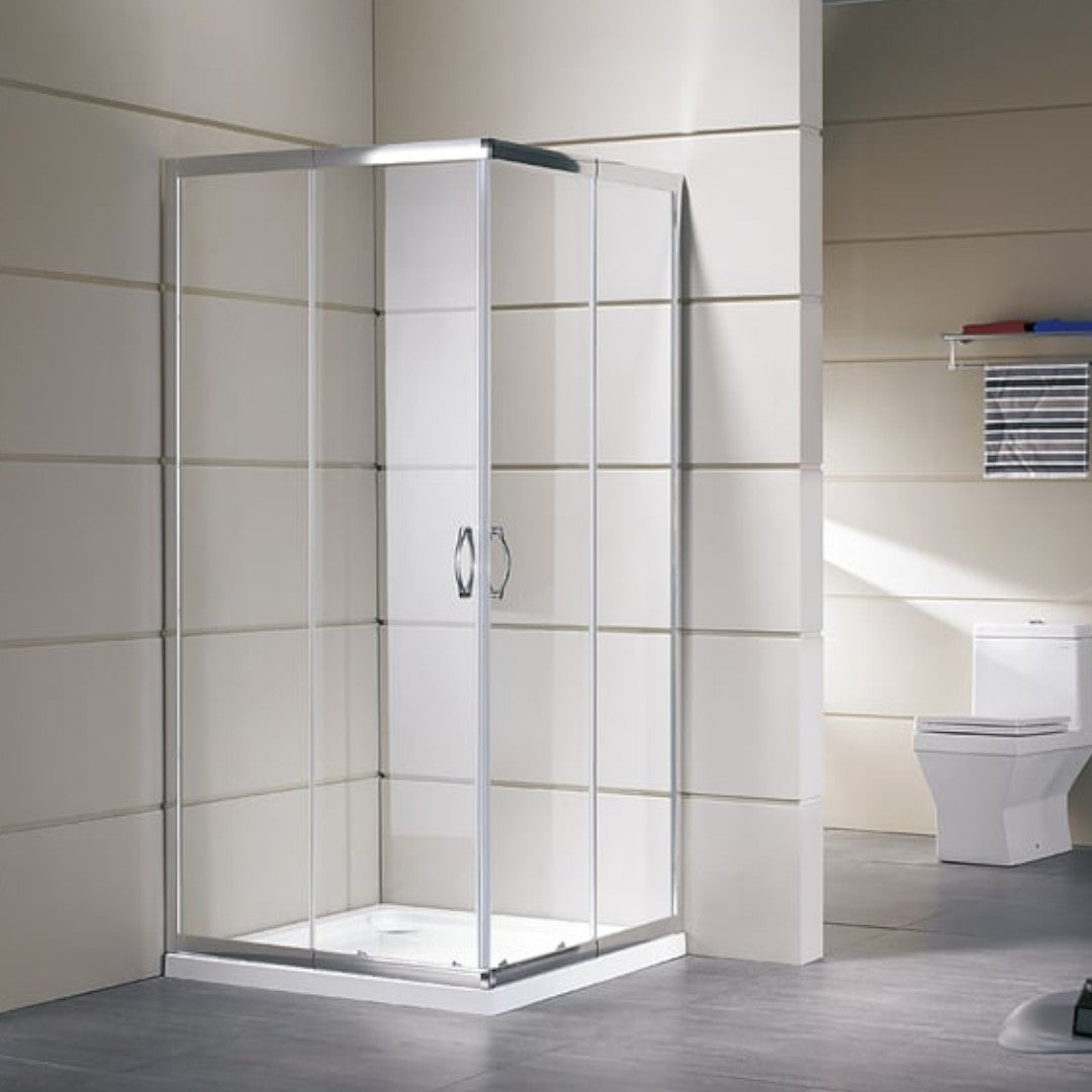 Cabine de douche en verre avec 2 portes coulissantes modèle DALIA 80x80xH190 cm