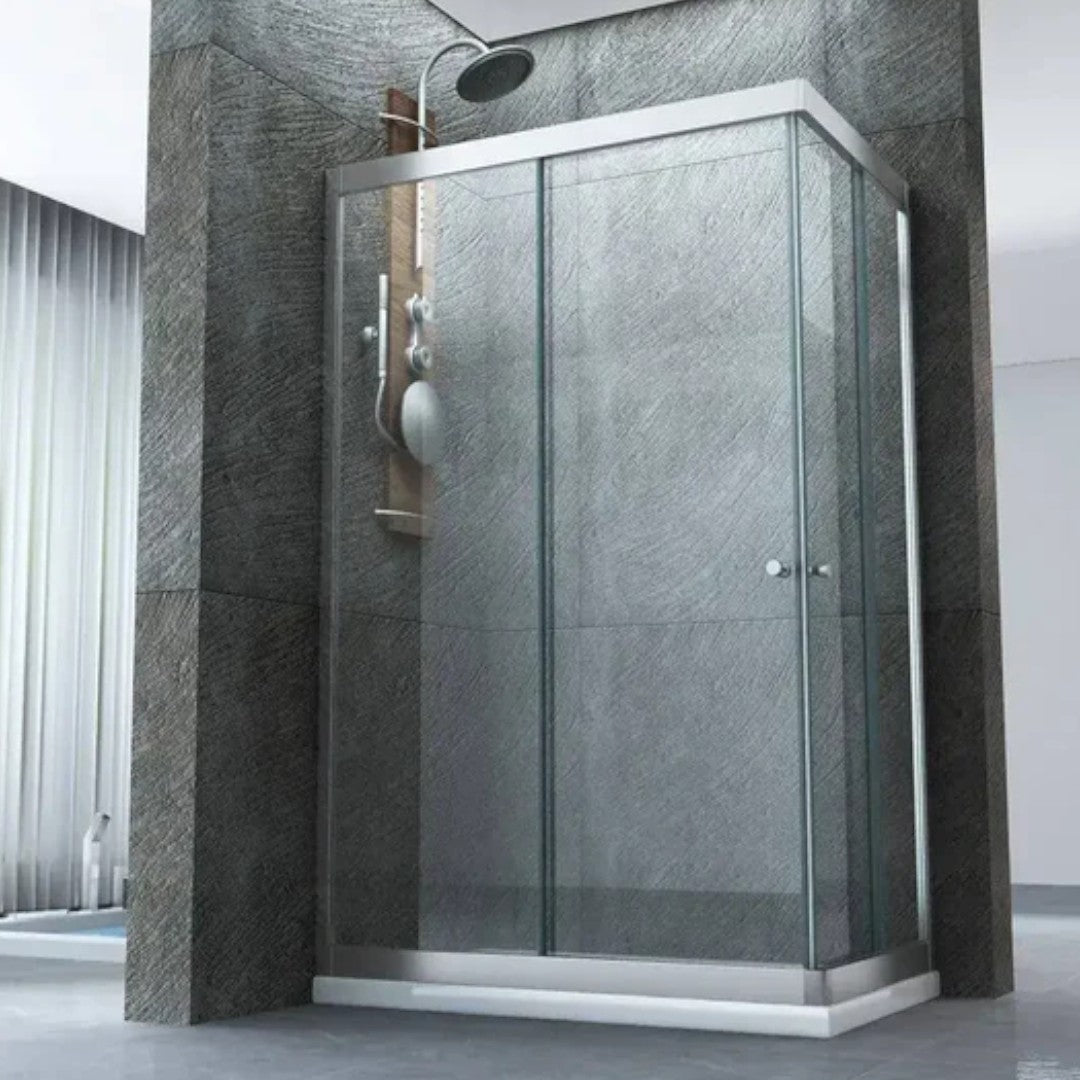 Cabine de douche en verre avec 2 portes coulissantes modèle GIRASOLE 68x88xH190 cm