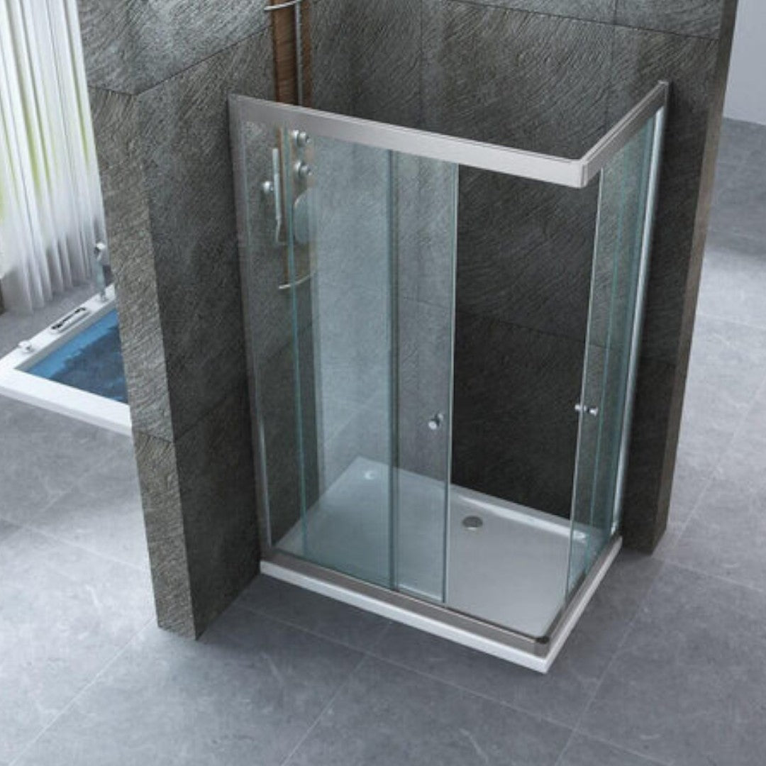 Cabine de douche en verre avec 2 portes coulissantes modèle GIRASOLE 68x88xH190 cm