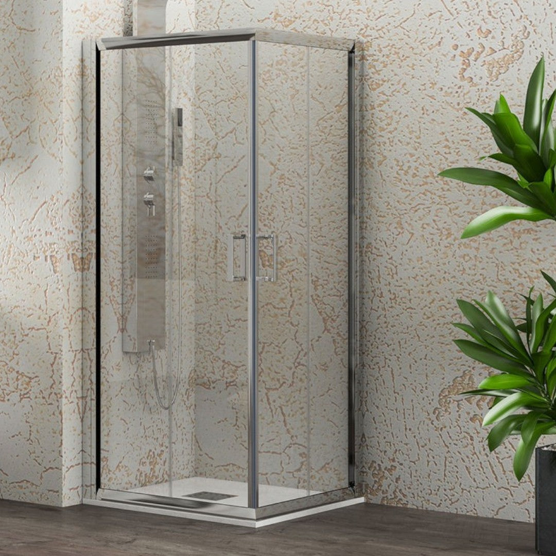 Cabine de douche en verre avec 2 portes coulissantes modèle TULIPANO 70x70xH190 cm