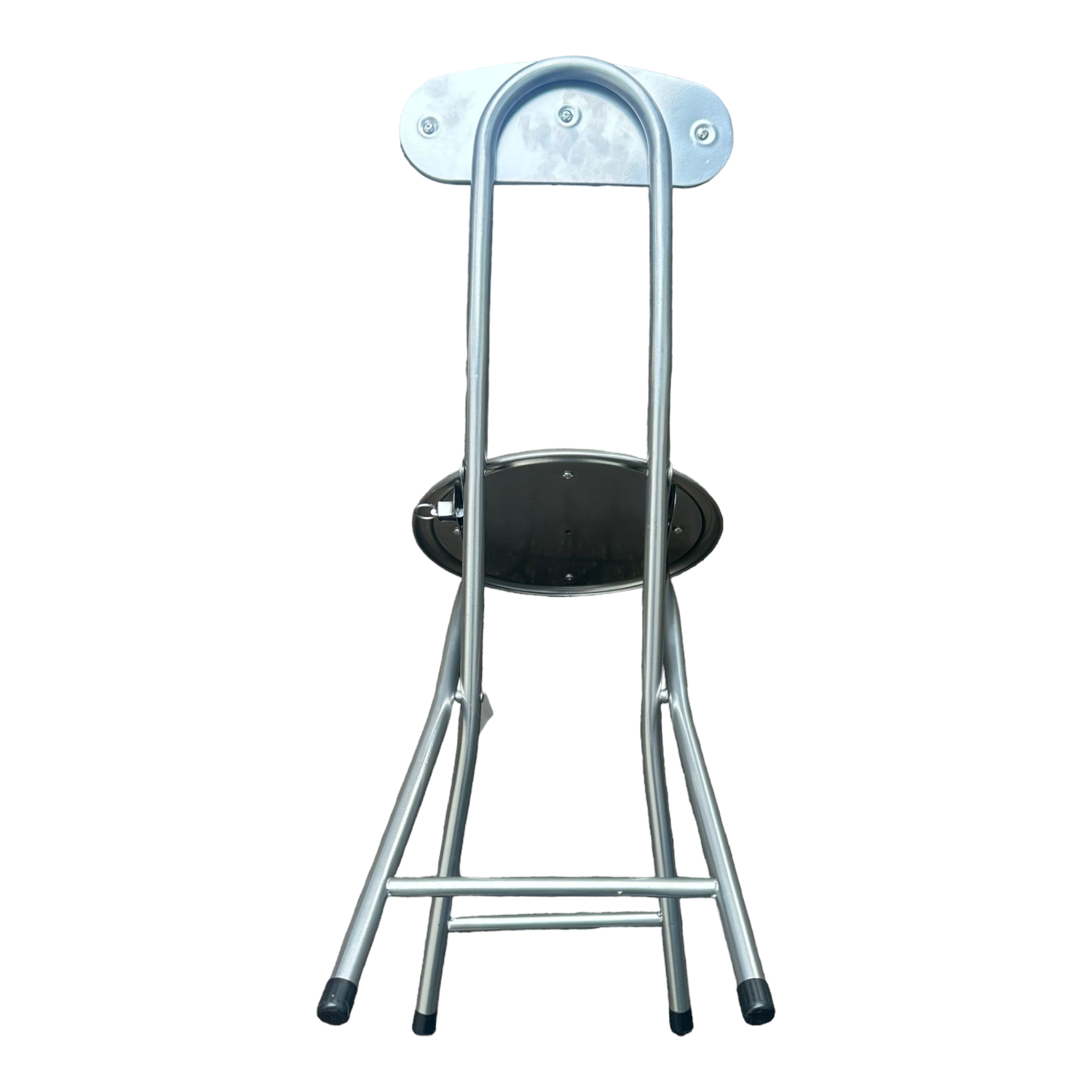 Sgabello pieghevole con struttura in acciaio seduta e schienale imbottiti in PVC Easy
