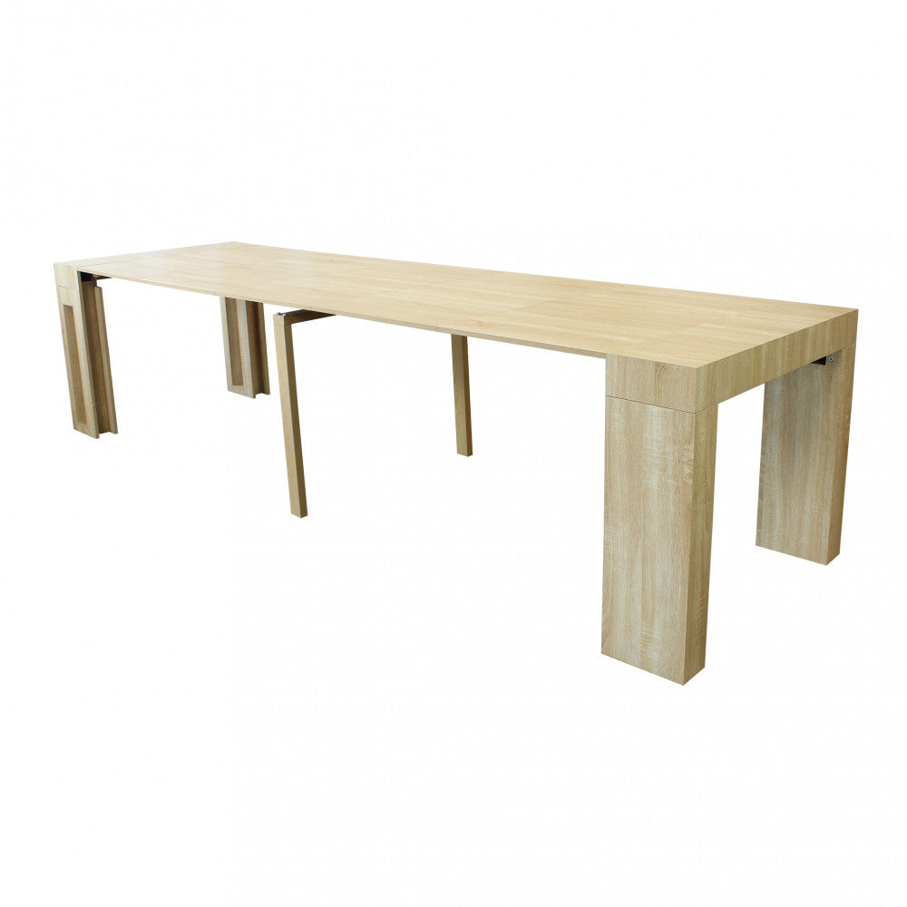Tavolo consolle allungabile salvaspazio in mdf con struttura in metallo 90x50/300xH75 cm New Napoca