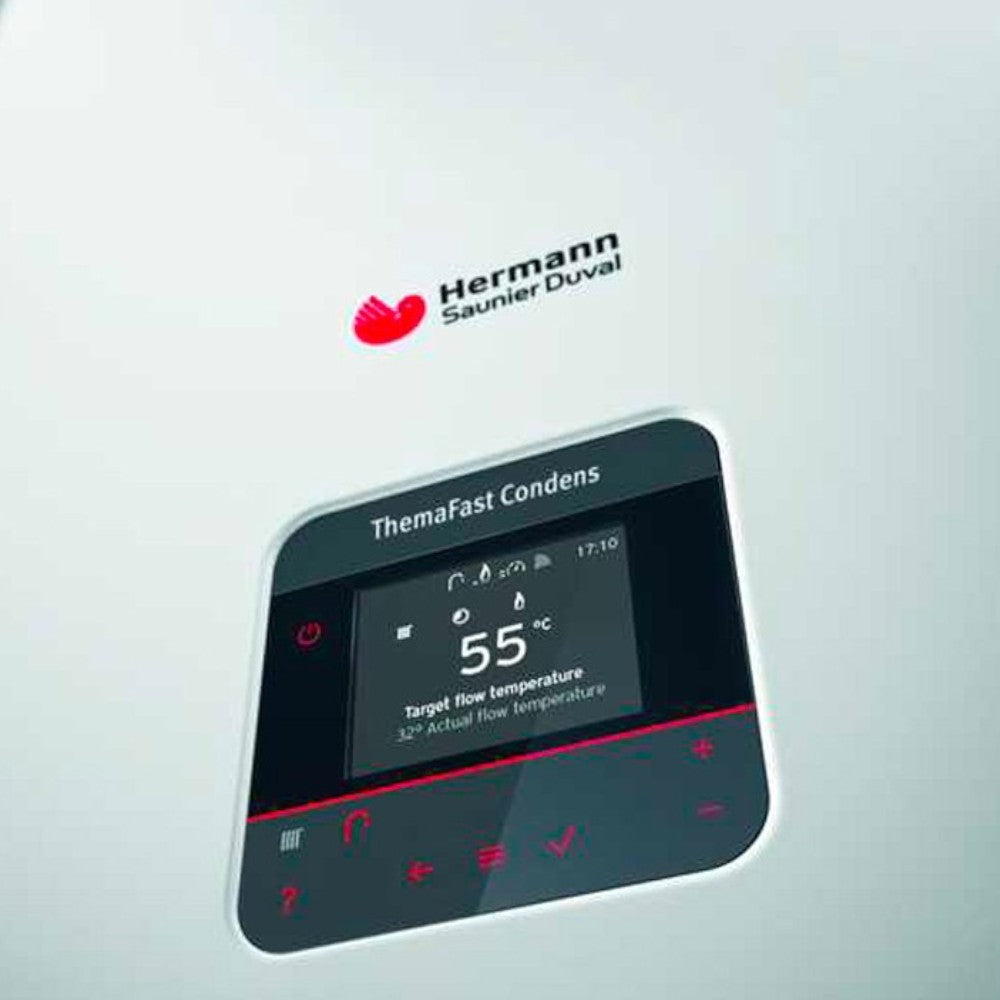Caldaia a condensazione A compatibile con tutti i sistemi solari funzionamento a metano 42x35XH74 cm Themafast Condens