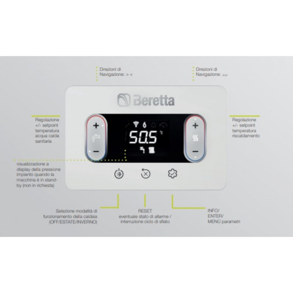 Caldaia a condensazione istantanea combinata A con interfaccia digitale touchpad 40x28xH70 cm ciao x