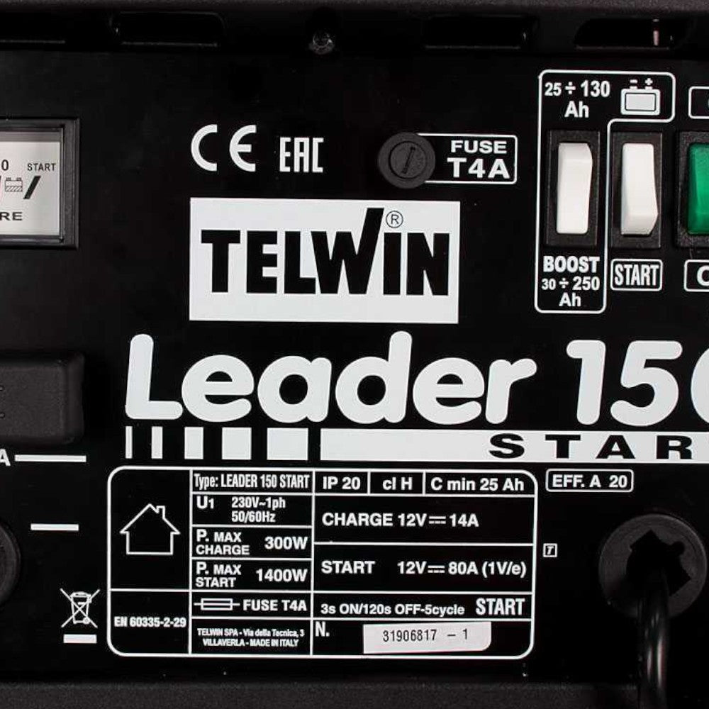 Chargeur de batterie Leader 150 Start 20/140A 12V avec démarreur