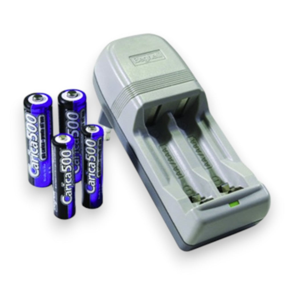 Chargeur pour 2 piles avec 2 pièces "Aa" et 2 pièces "Aaa" Carica500