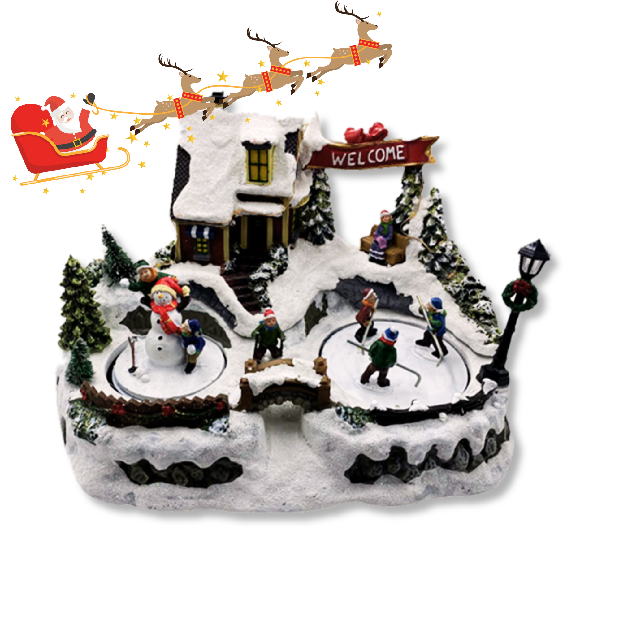 Mobile de Noël 'bienvenue' 31,5x23x20h cm