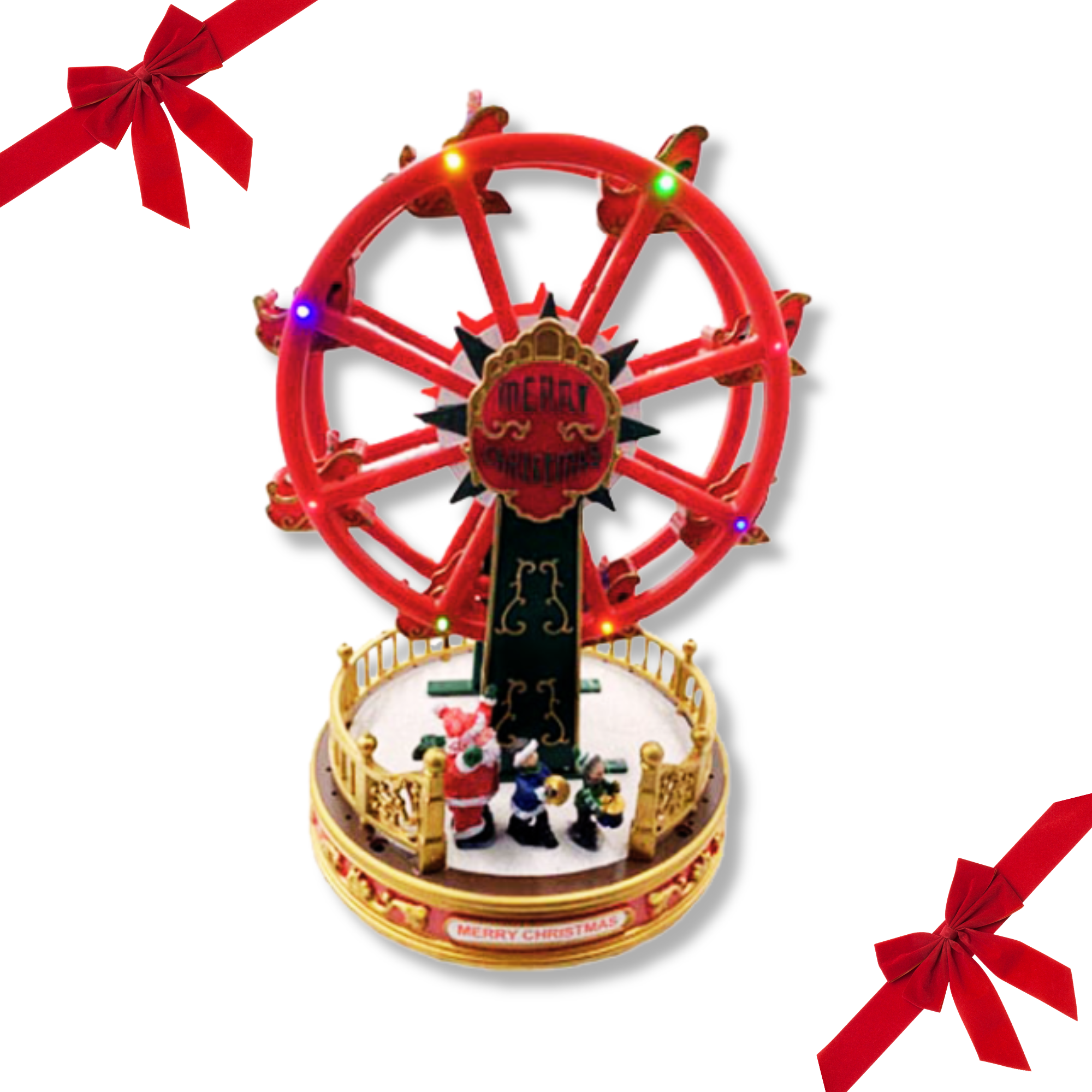 Carrousel de Noël avec grande roue 19,5x19,5x28,5h cm