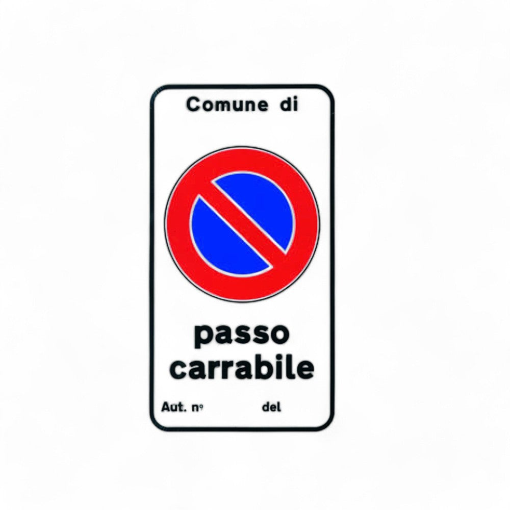 Panneau « Autorisation de passage pour allée N ». - cm.25x45h.