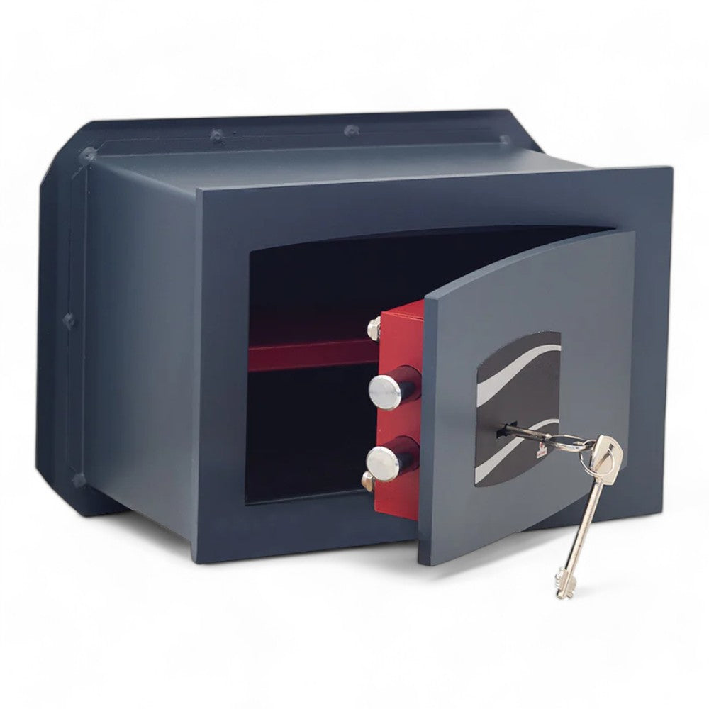 Coffre-fort avec clé à double panneton 800 - mm.260x150x180h. Kg.7 (800A) 2 pênes dormants