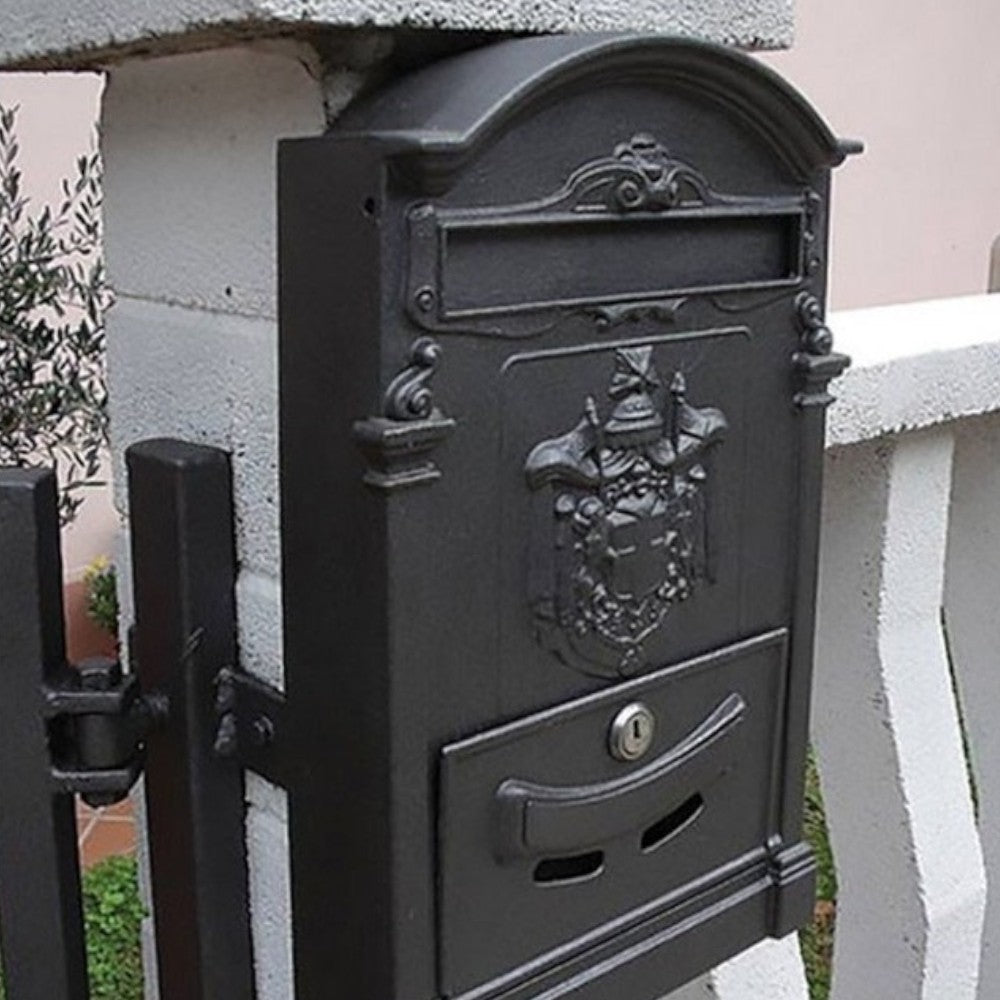 boîte aux lettres en aluminium Ideal Star 255x85x405h cm - noir