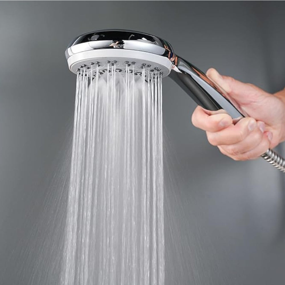 Douchette de salle de bain chromée, douchette à main 3 jets 1/2"