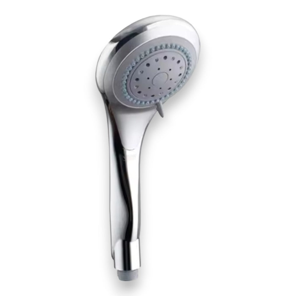 Douchette de salle de bain chromée, douchette à main 5 jets + arrêt 1/2"