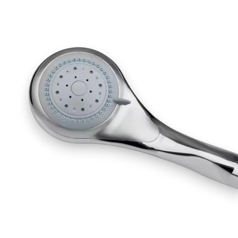 Douchette de salle de bain chromée, douchette à main 5 jets + arrêt 1/2"