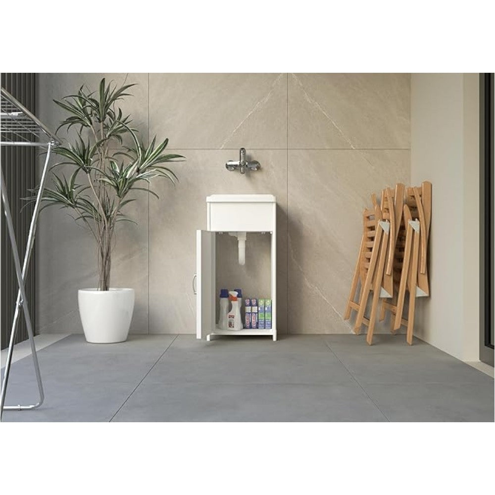Lavabo mural et structure en résine pour intérieur et extérieur 40x40xH78 cm