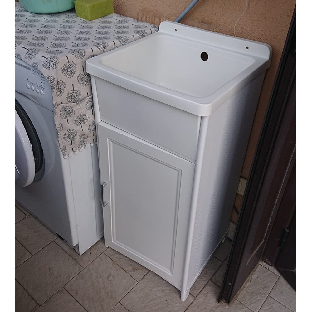 Lavabo mural et structure en résine pour intérieur et extérieur 40x40xH78 cm