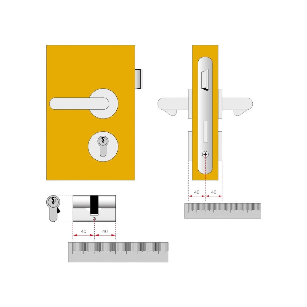 Cylindres fendus en forme de logo 08011 - 50 mm centré (25x25) 08011040