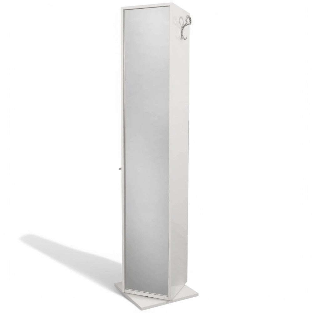Colonna mobile da bagno girevole con specchio e ante apertura a destra 43x43xH191 cm