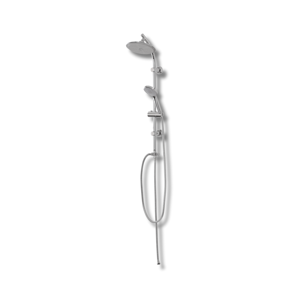 Set colonna doccia in acciaio cromato con soffione e doccetta monofunzione a risparmio idrico multifunzione con deviatore 1/2"