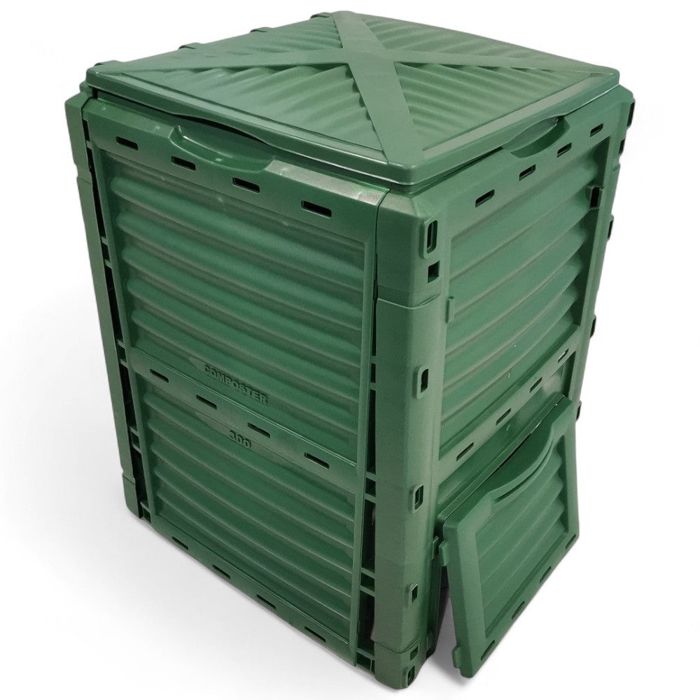 Compostiera da giardino 300 litri in resina verde
