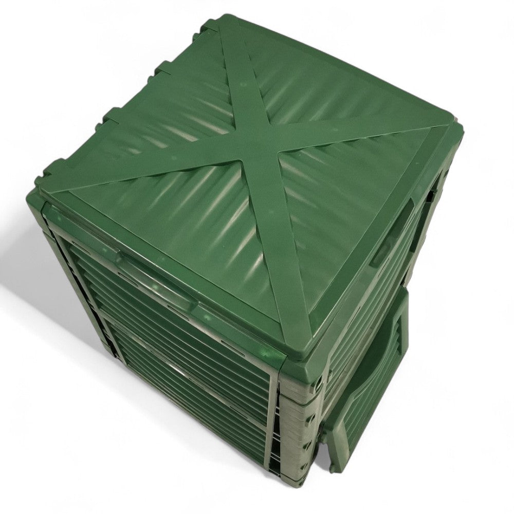 Compostiera da giardino 300 litri in resina verde
