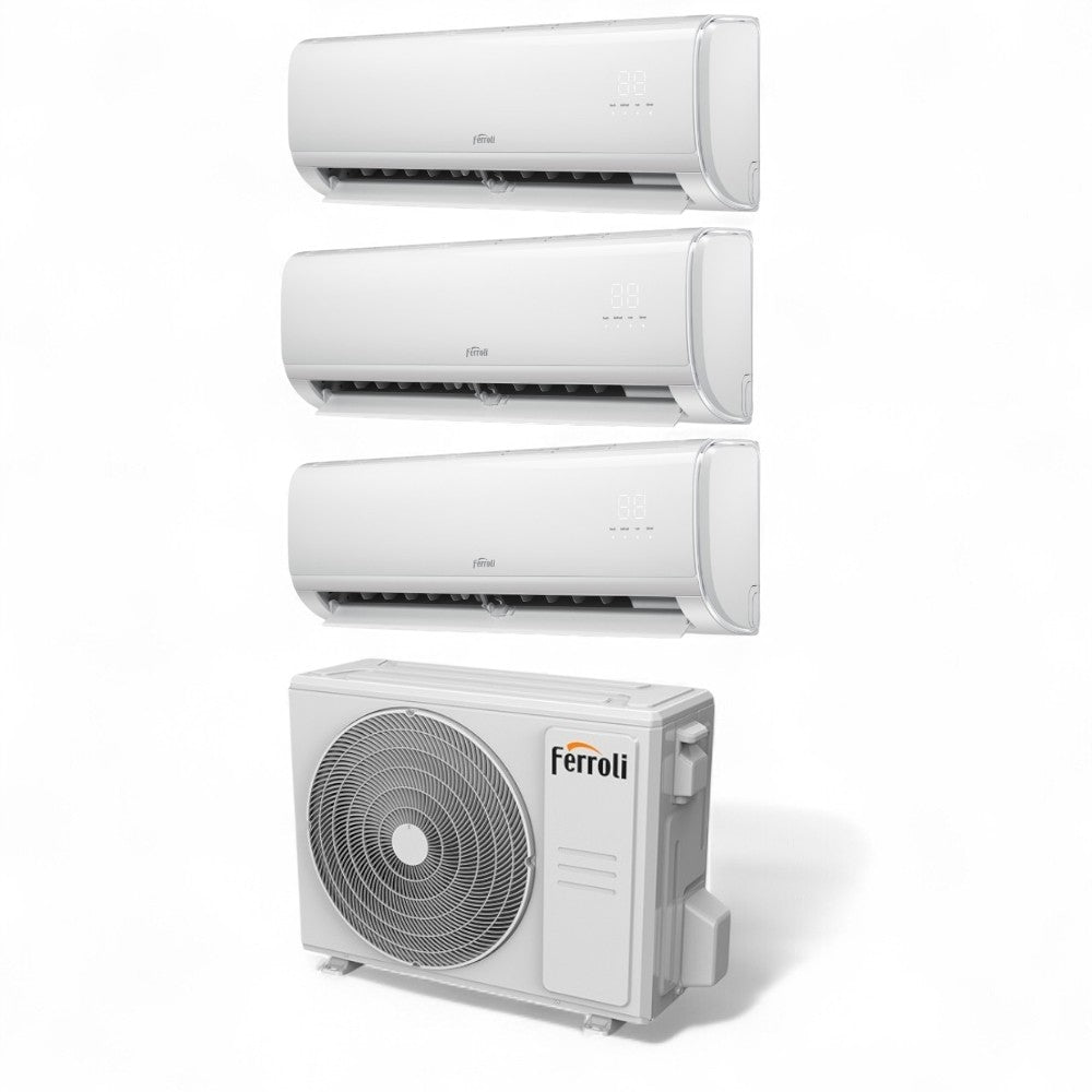 Condizionatore climatizzatore 3 split + motore 27.000 BTU A++ R32 controllo da remoto con Wi-Fi Giada