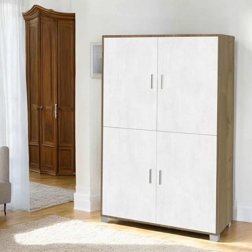 A734Nsosk Kit armoire 4 portes en noyer Stelvio et oxyde blanc