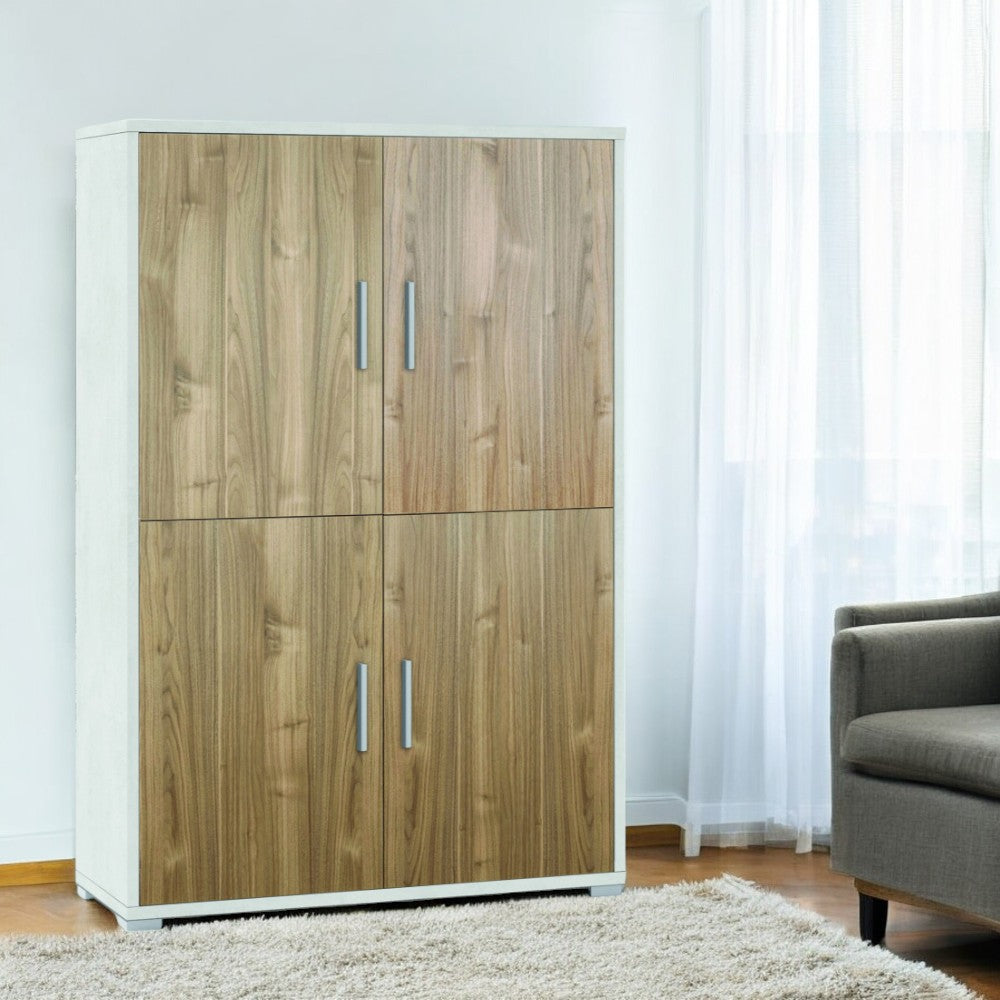 Adb834Osnsk Armoire 4 portes Kit oxyde blanc et noyer Stelvio