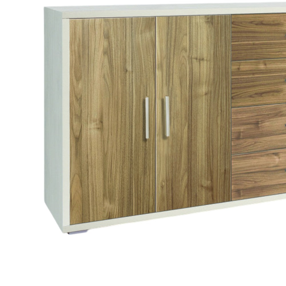 Adb808Osnsk Meuble 4 portes 4 tiroirs Kit oxyde blanc et noyer Stelvio