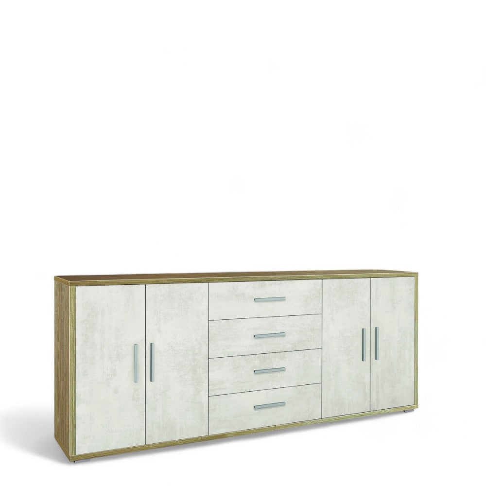 Adb808Nsosk Kit armoire 4 portes 4 tiroirs en noyer Stelvio et oxyde blanc