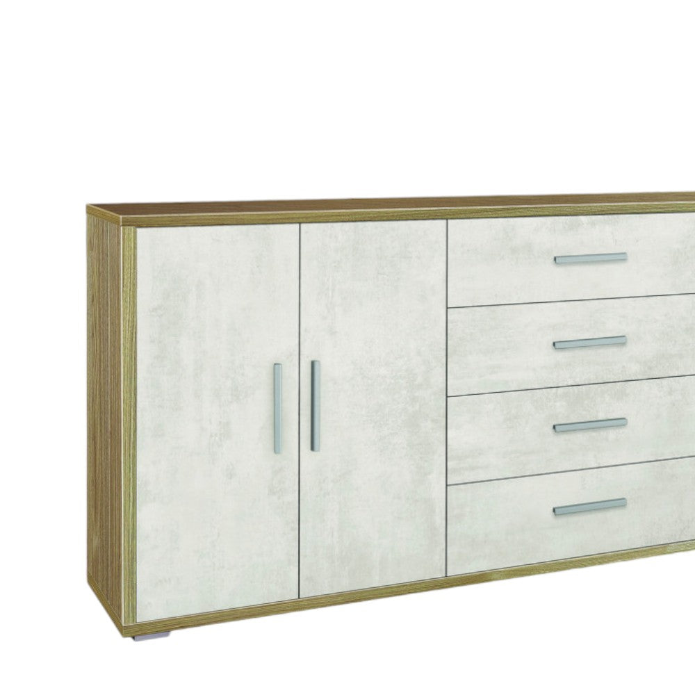 Adb808Nsosk Kit armoire 4 portes 4 tiroirs en noyer Stelvio et oxyde blanc